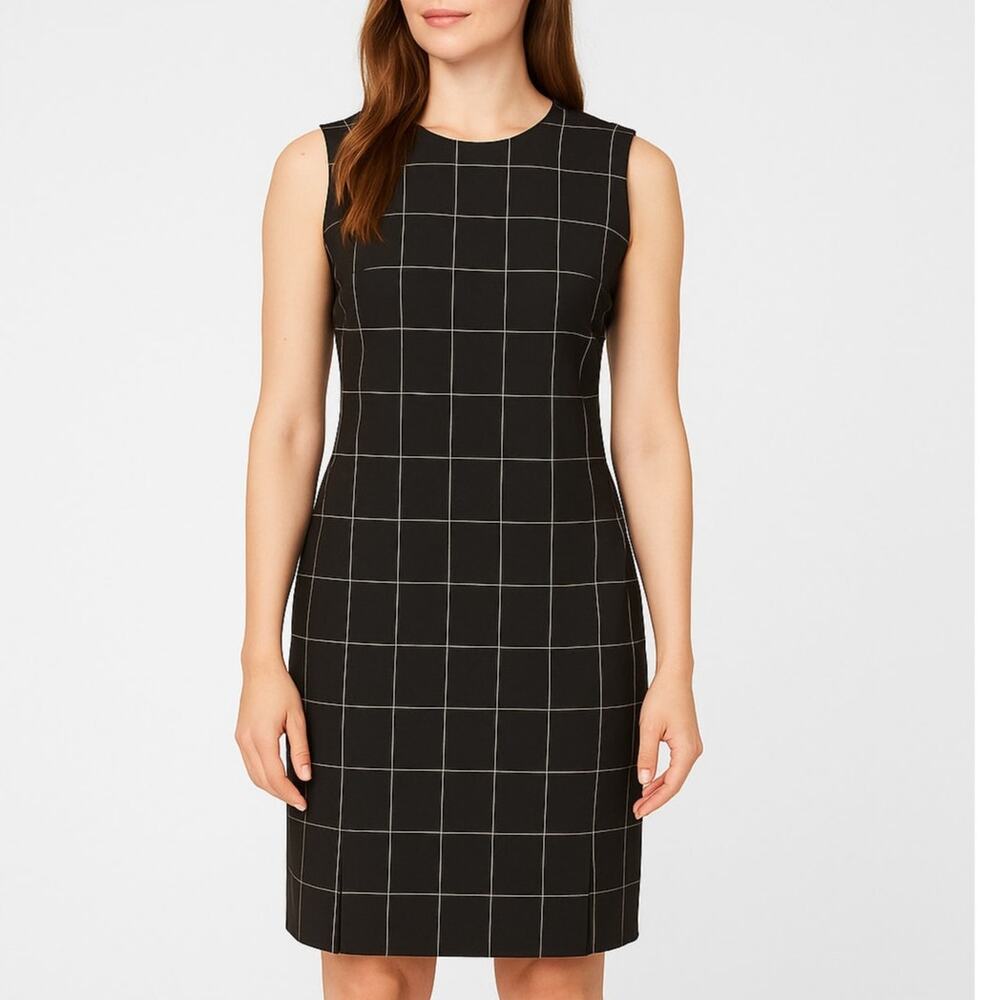 Lauren Ralph Lauren Black and White Plaid Sleeveless Shift Dress Women’s Size 6